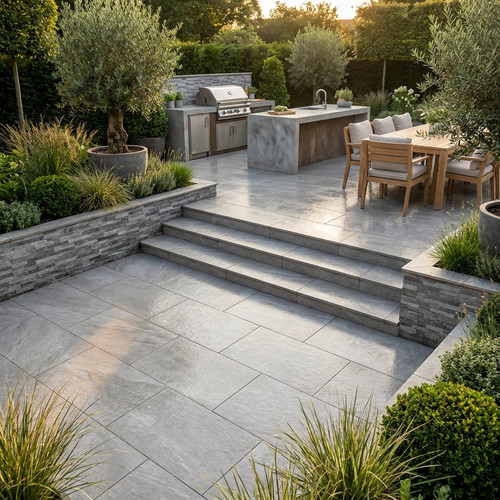 Quartz grey porcelain paving - quartz,