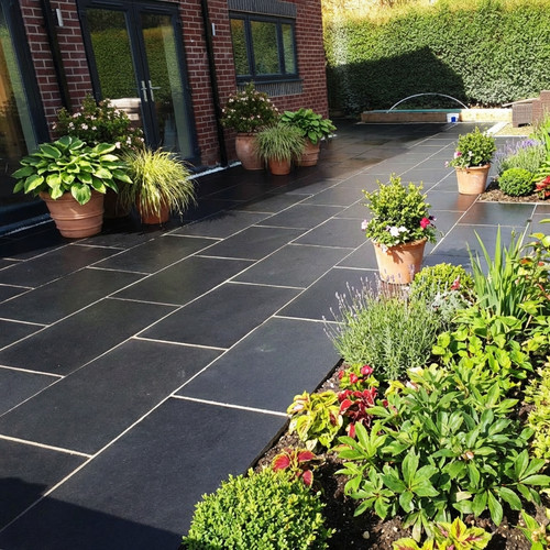 Black limestone paving slabs - limestone,
