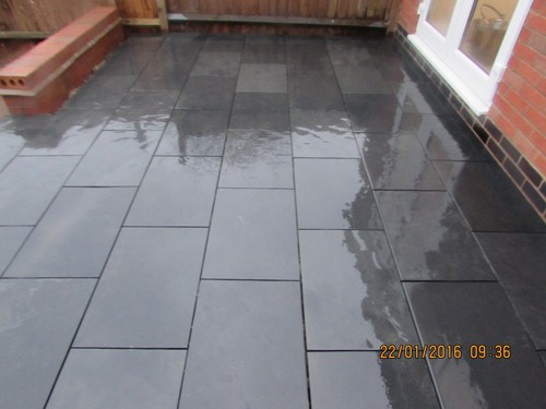 Black slate paving - paving, patio